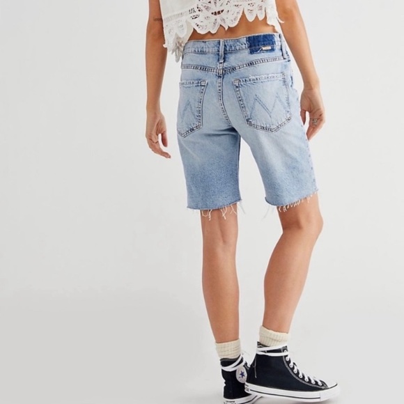 MOTHER Trickster Fray Bermuda Denim Shorts in WIN SOME LOSE SOME SIZE 24 NWT - Picture 6 of 15